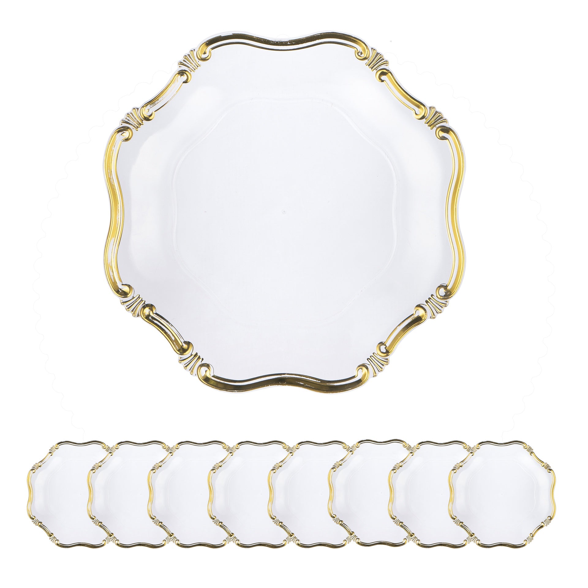 8 Pack Plastic Charger Plate, D13"