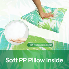 2 Pack Outdoor Throw Pillows, Waterproof & Fade-Resistant Patio Cushions for Garden, Porch, Poolside Furniture - Soft & Comfortable Decorative Pillow Covers (18x18 Inch, green )