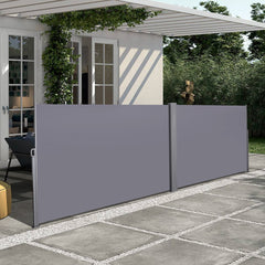 276" x 71''Retractable Side Awning, Waterproof & UV-Resistant,  Privacy Screen Divider Roll Up Balcony(Grey)