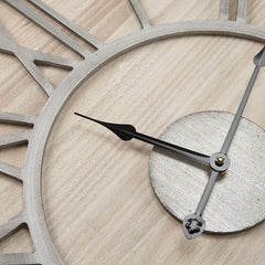 23.6" Wood Wall Clock Natural/Grey See below