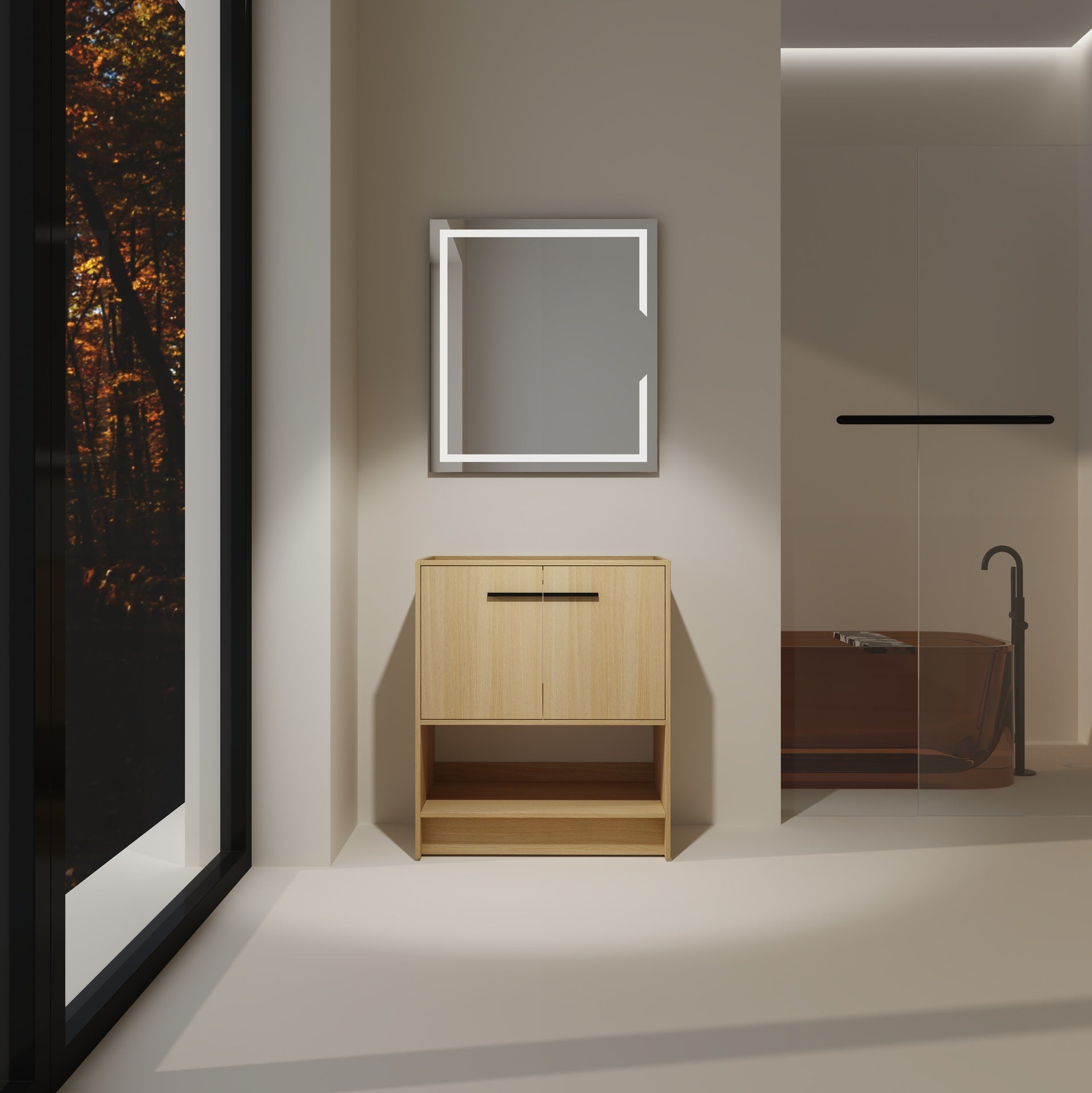30" Bathroom Vanity, 2 doors, Freestanding Bathroom Cabinet Vanity, Plywood (Excluding Sink)