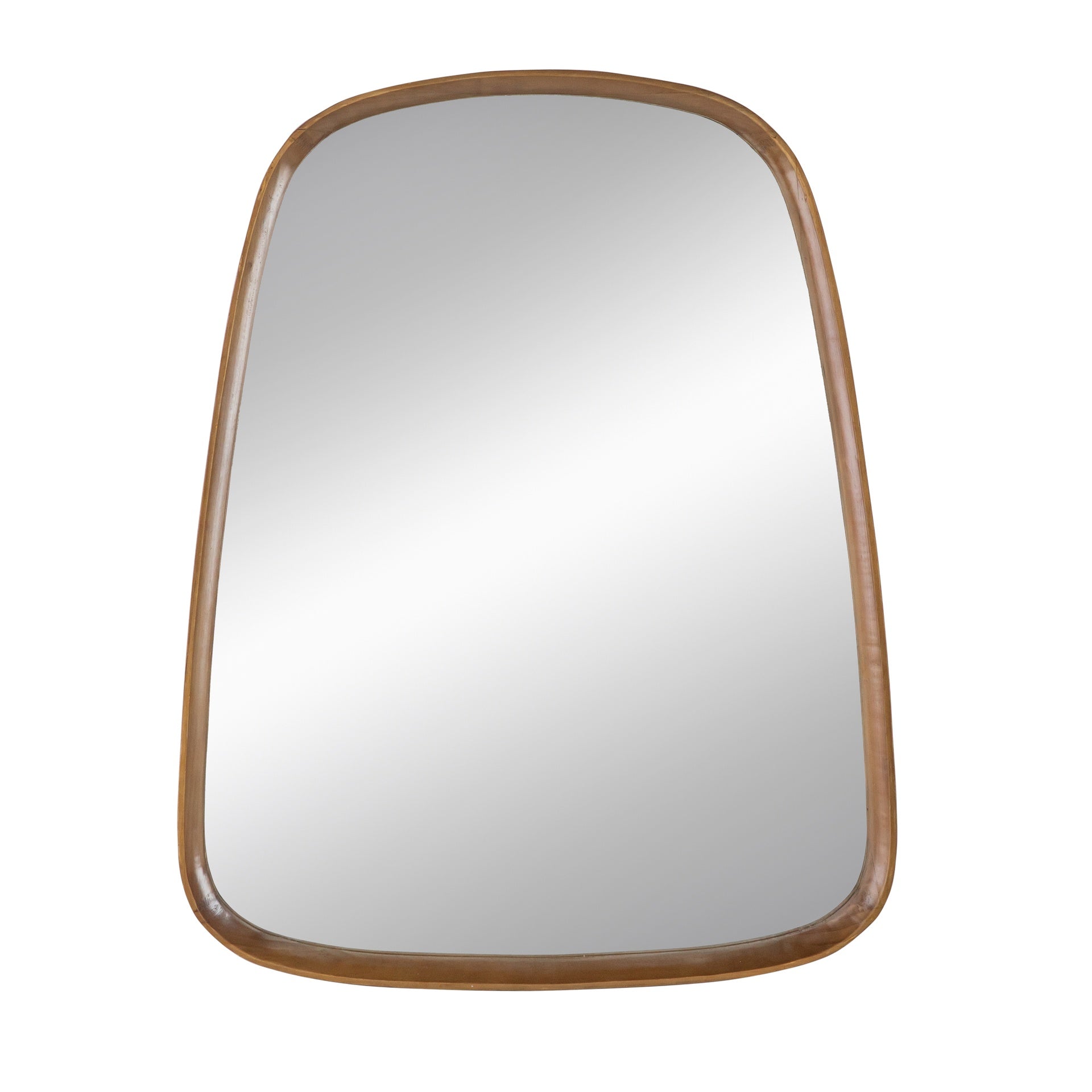27"x37" Irrgeular Mirror with Wood Frame, Wall Mirror for Living Room Bathroom Entryway