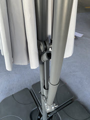 without Plastic base -10ft Offset Patio Umbrella - Offset Hanging Cantilever Patio Outdoor Market Umbrella Protection with Easy Tilt Adjustment and Crank for Pool Deck and Garden (Gray)