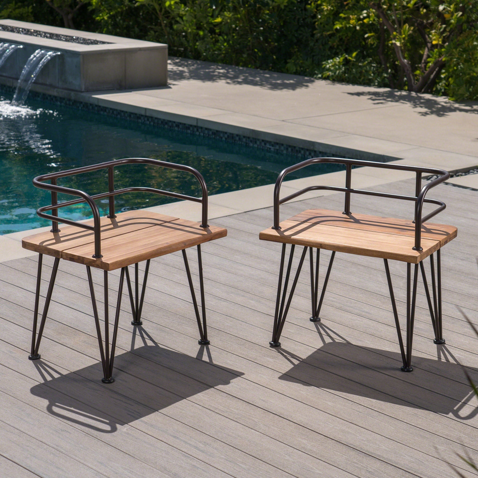 ZION INDUSTRIAL WOOD AND METAL CHAIR (Set of 2)