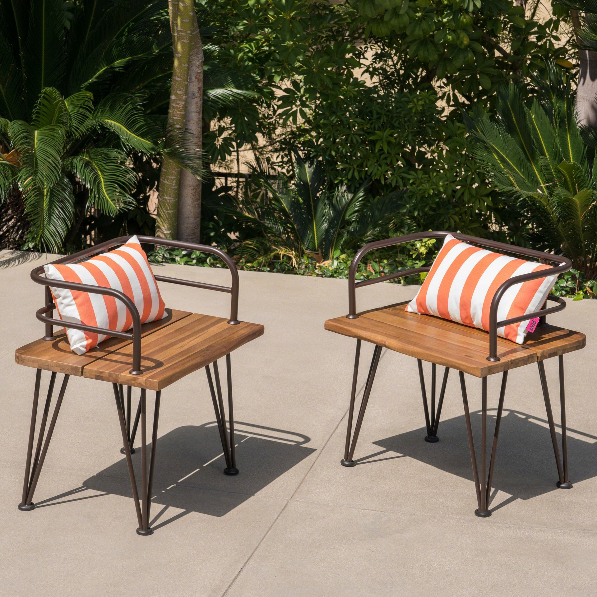 ZION INDUSTRIAL WOOD AND METAL CHAIR (Set of 2)