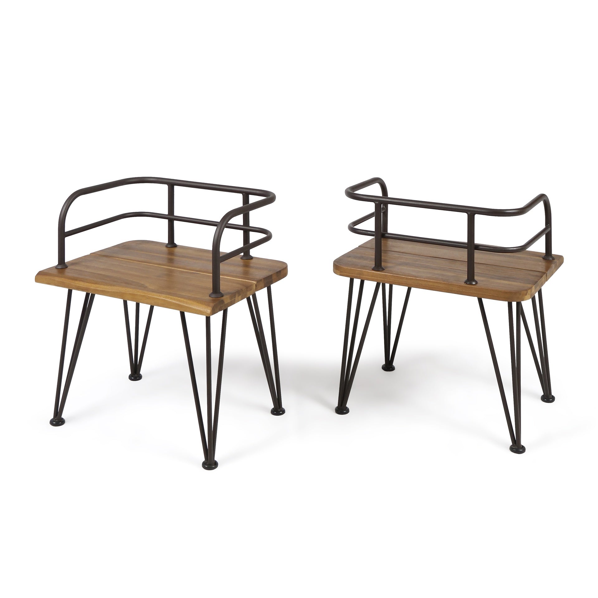 ZION INDUSTRIAL WOOD AND METAL CHAIR (Set of 2)