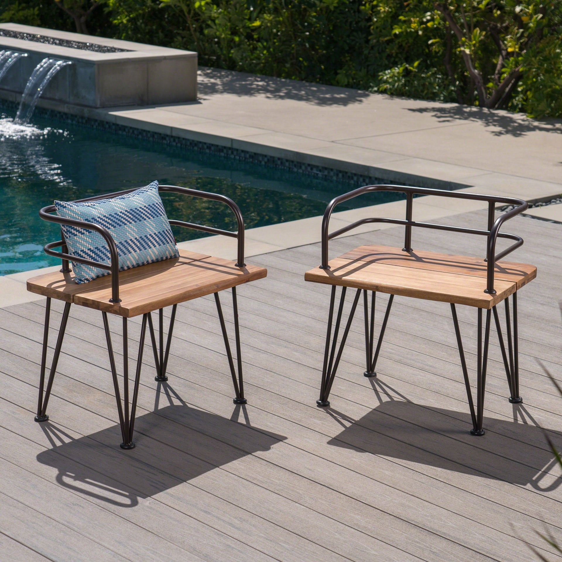 ZION INDUSTRIAL WOOD AND METAL CHAIR (Set of 2)
