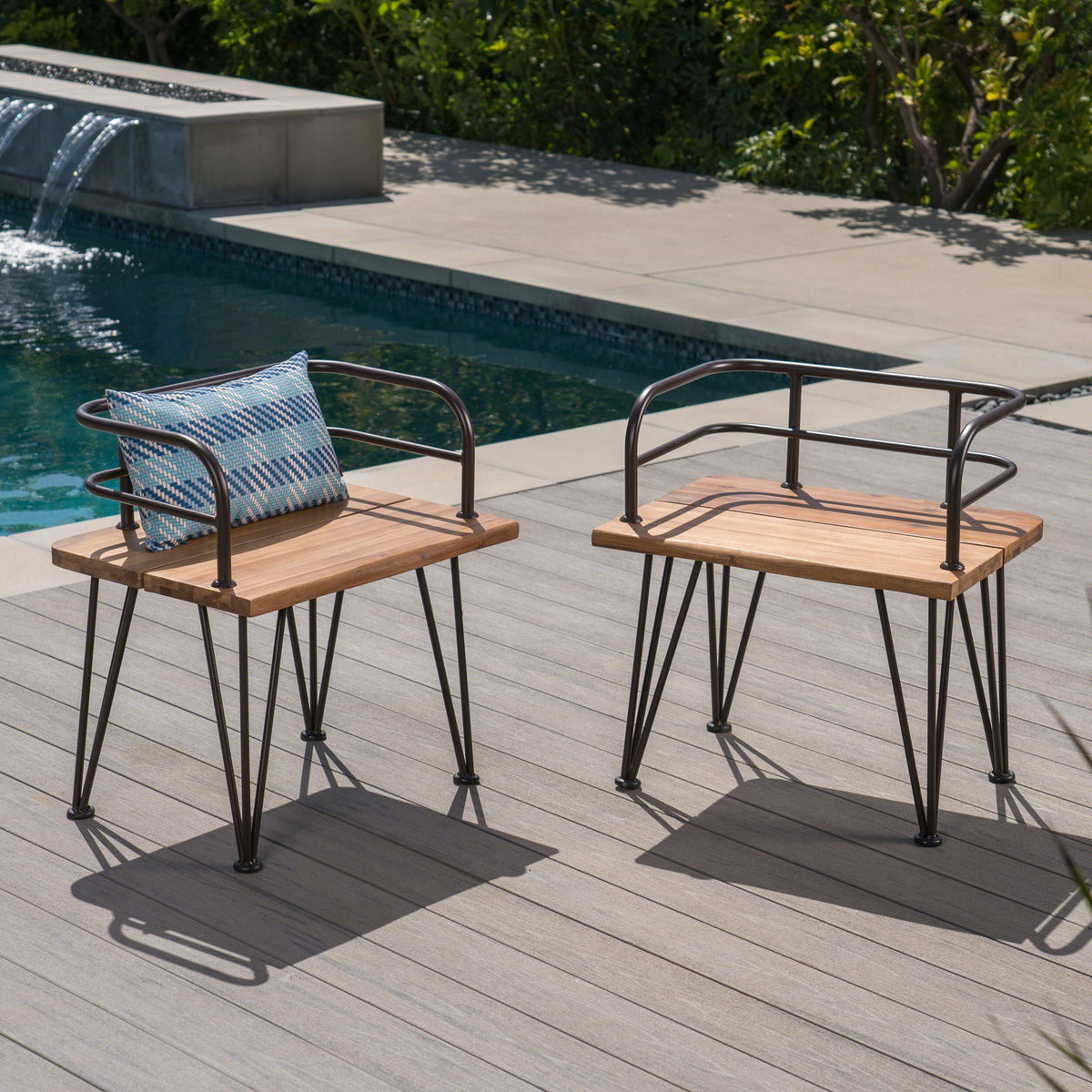 ZION INDUSTRIAL WOOD AND METAL CHAIR (Set of 2)