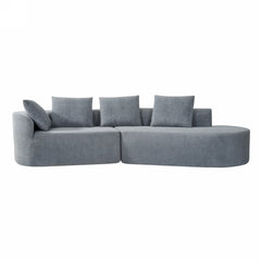 116" Modern Curved Sectional Sofa with High-Density Fully Compressed Sponge and Chaise Lounge, Pearl Upholstery, 2-Piece Set, Fully Assembled Right Hand Facing, Perfect for Living Room, Lounge
