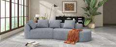 116" Modern Curved Sectional Sofa with High-Density Fully Compressed Sponge and Chaise Lounge, Pearl Upholstery, 2-Piece Set, Fully Assembled Right Hand Facing, Perfect for Living Room, Lounge