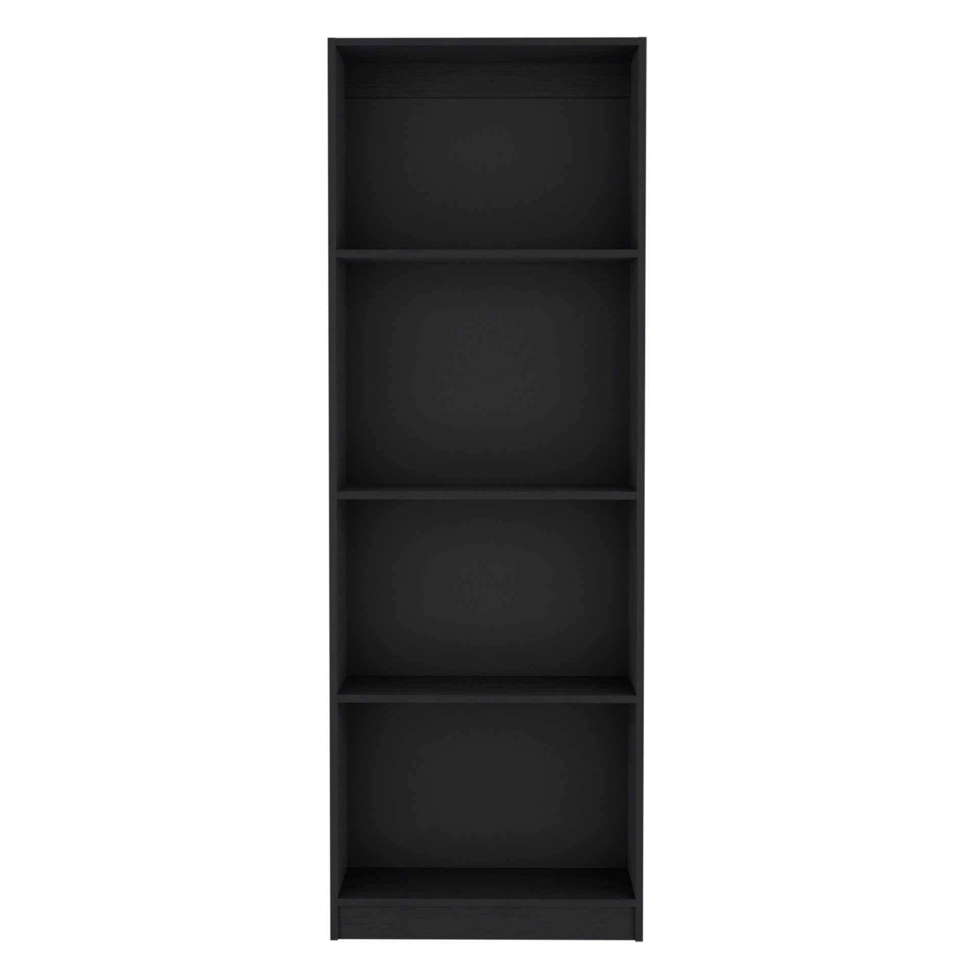 Home Bookcase with 4-Shelf Modern Display Unit for Books and Decor -Black -Office
