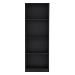 Home Bookcase with 4-Shelf Modern Display Unit for Books and Decor -Black -Office