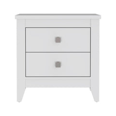 Amara Nightstand , End Table, Side Table Two Shelves, Four Legs -White