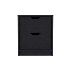 Basilea 2 Drawers Nightstand , End Table, Side Table Pull Out System -Black