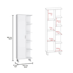 Crovie Linen 63-inch High Bathroom Cabinet Storage Cabinet with Four Open Shelves