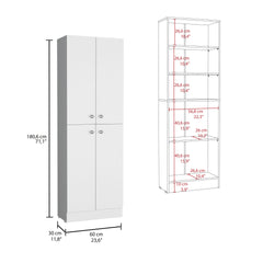 Lynch Kitchen Pantry Storage Cabinet 71" Height, With 4 Doors, 5 Adjustable Shelves, Freestanding Cupboard for Dining Room Living Room, Laundry