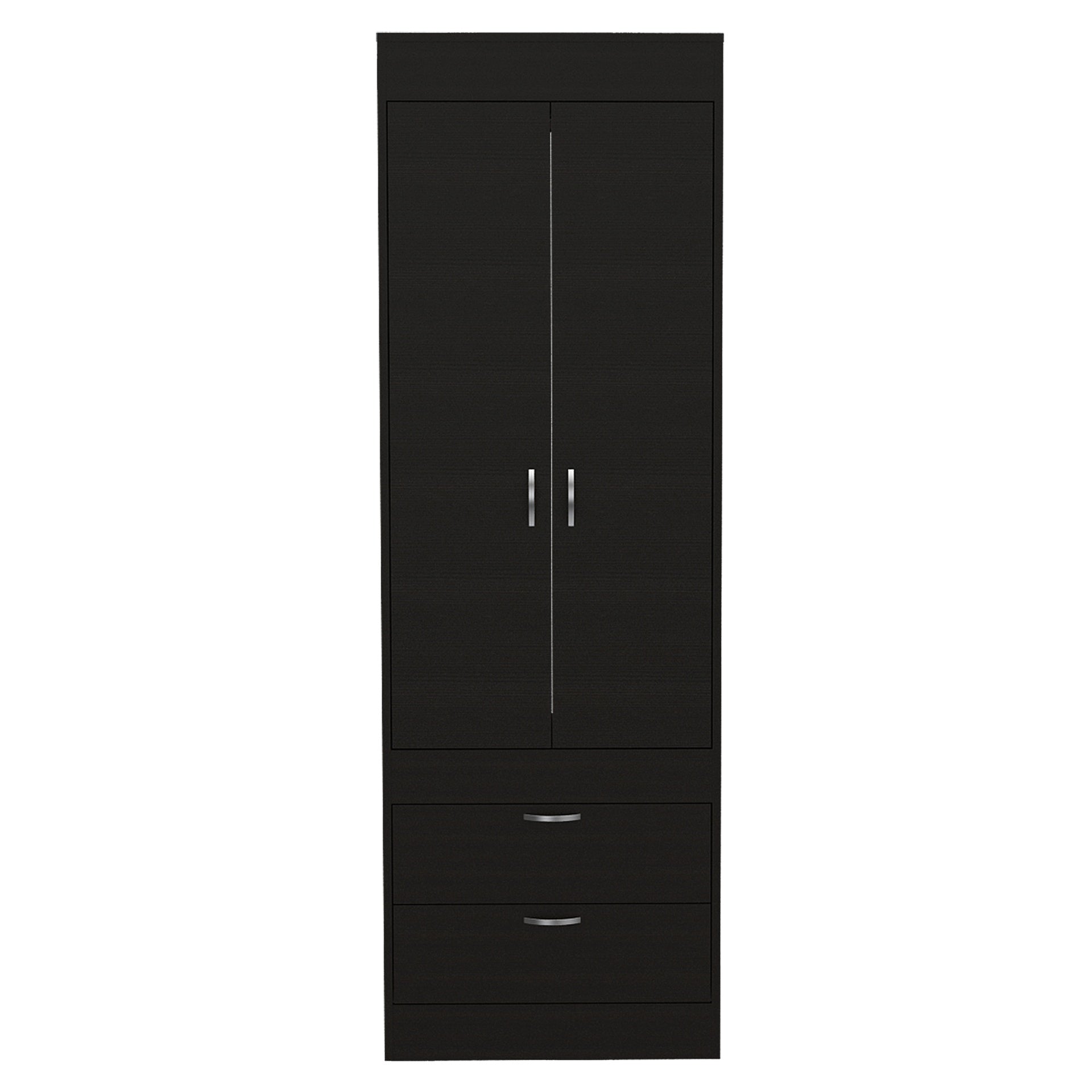 Lisboa Armoire, Rod, Double Door, Two Drawers, Metal Handles