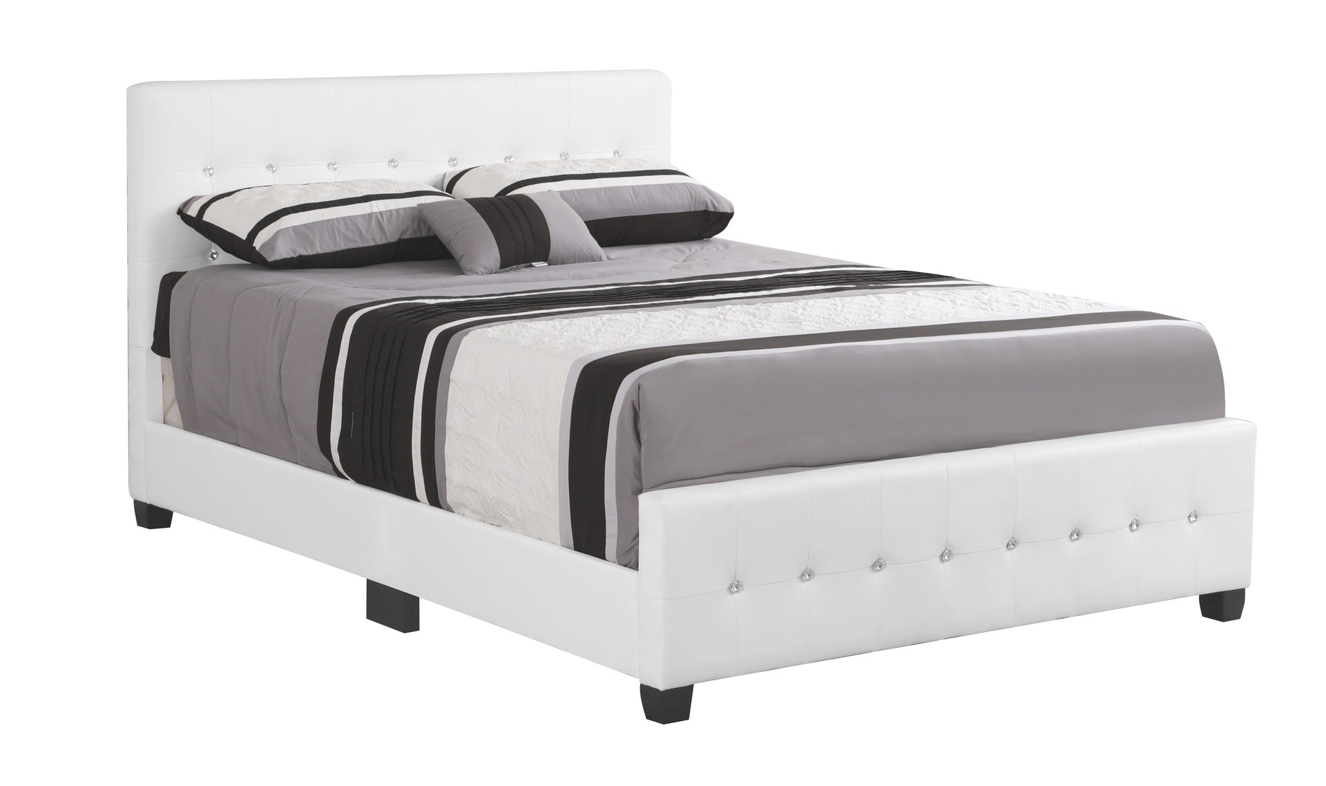 Diamond Elegant Transitional Queen Bed In White