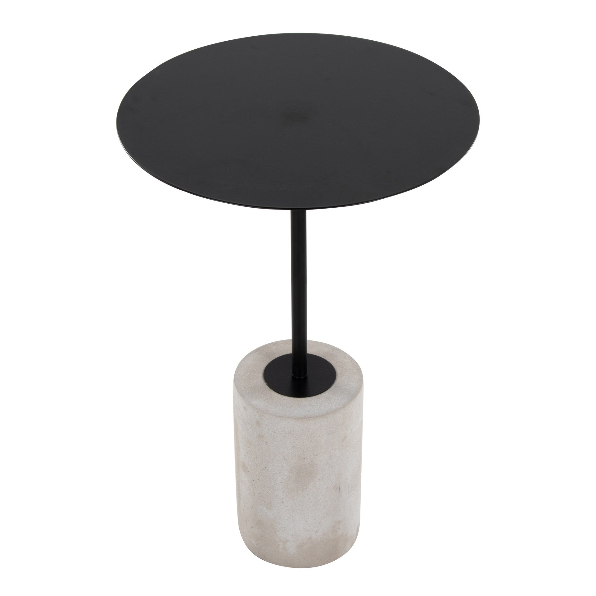 Symbol Contemporary Side Table in Concrete and Black Steel by LumiSource