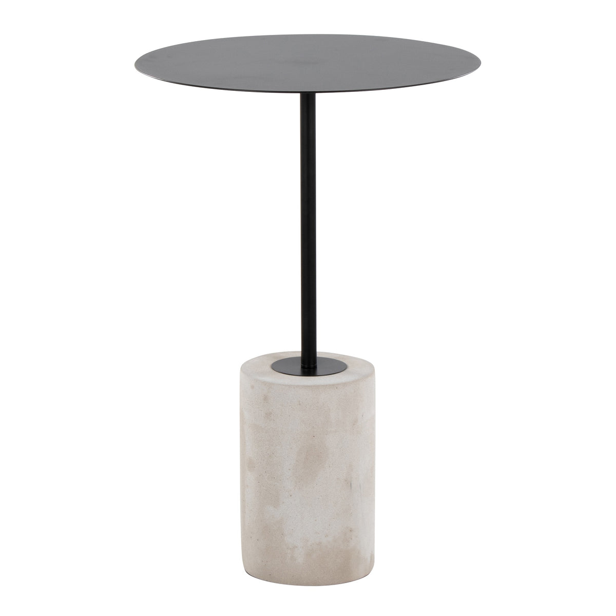 Symbol Contemporary Side Table in Concrete and Black Steel by LumiSource
