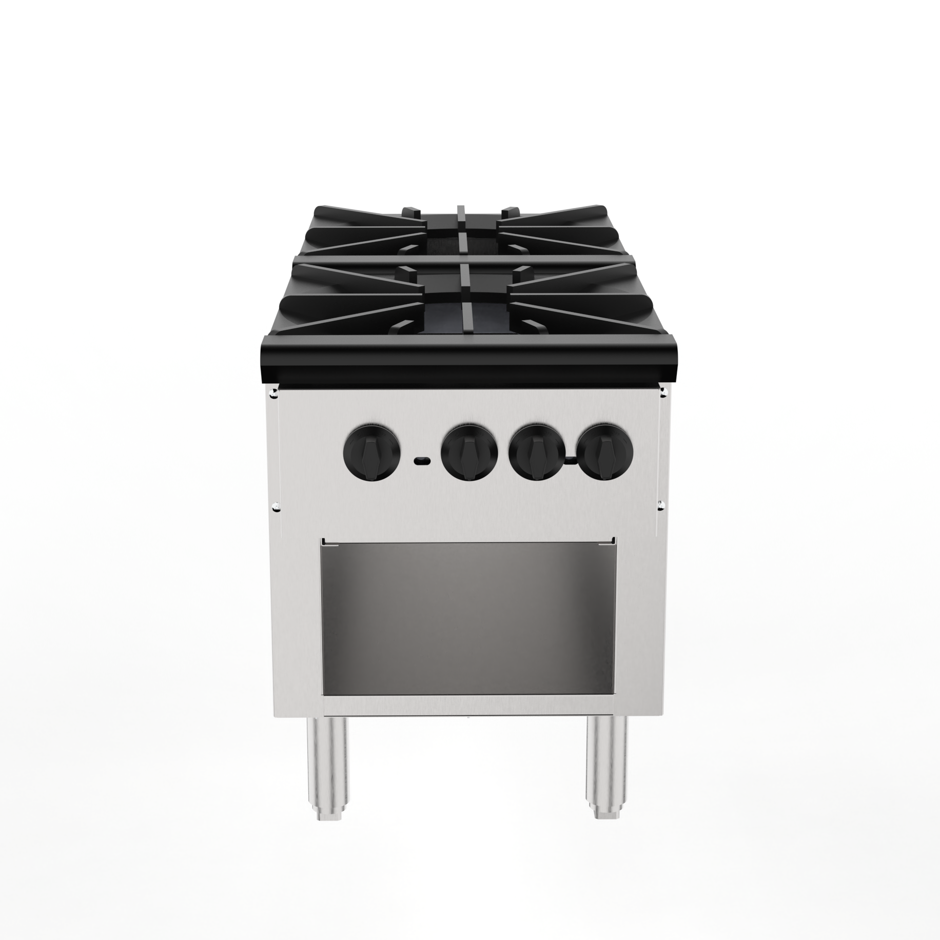 Commercial Gas Stove with 2 Burners, Propane and Natural Gas Countertop Cooking Stove Range, Stainless Steel Gas Hot Plate, Commercial Cooking Equipment for Restaurant, 180,000 BTU