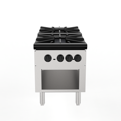 Commercial Gas Stove with 2 Burners, Propane and Natural Gas Countertop Cooking Stove Range, Stainless Steel Gas Hot Plate, Commercial Cooking Equipment for Restaurant, 180,000 BTU