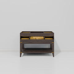 Brown Oak Single Bath Vanity 48 in. W x 22 in. D, with Carrara Marble Top