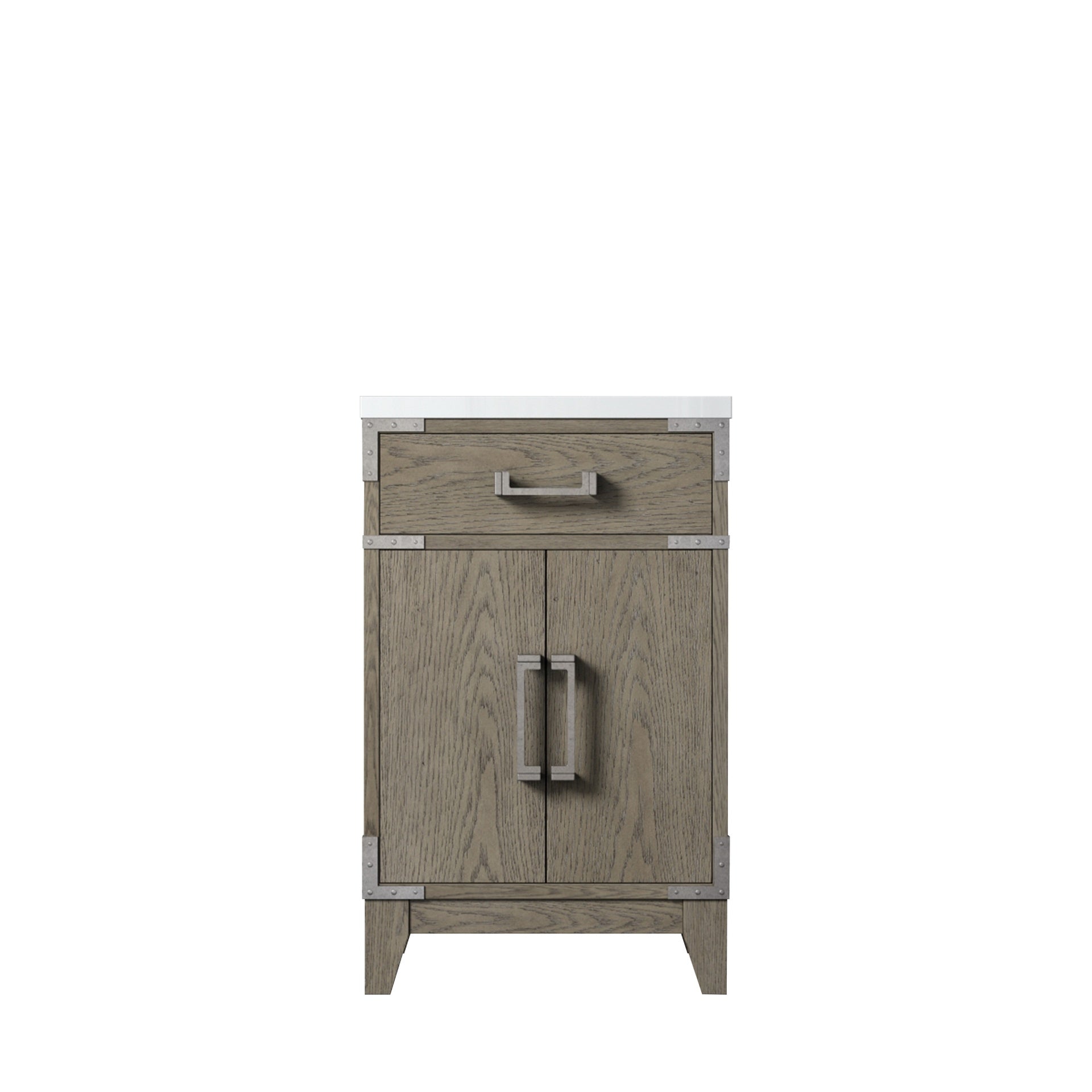 Grey Oak Single Bath Vanity 20 in. W x 18 in. D, with Acrylic Top