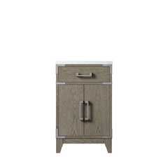 Grey Oak Single Bath Vanity 20 in. W x 18 in. D, with Acrylic Top