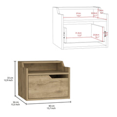 Busan Modern Floating Nightstand , End Table, Side Table Single-Drawer Design with Sleek Two-Tiered Top Shelf Surfaces