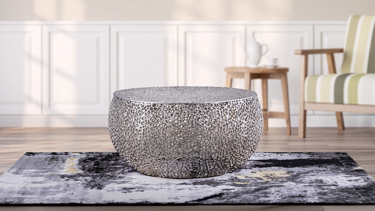 T3502-32 Round Coffee Table in Silver      same asG150108430  ( NJ inventory)