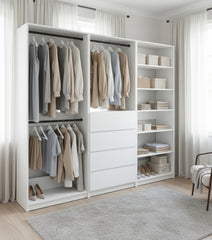 Prosper White Freestanding Walk in Wood Closet System