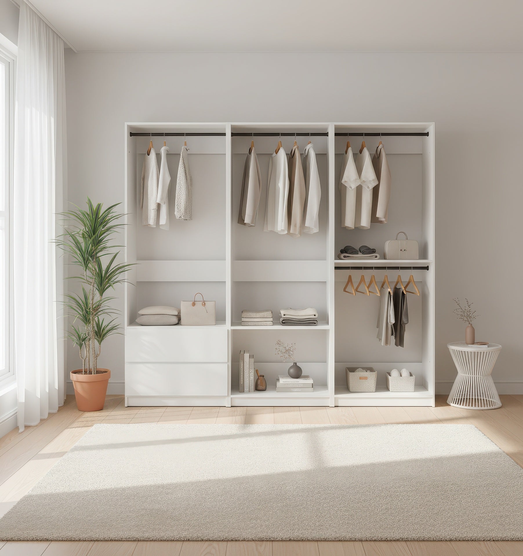Prosper White Freestanding Walk in Wood Closet System