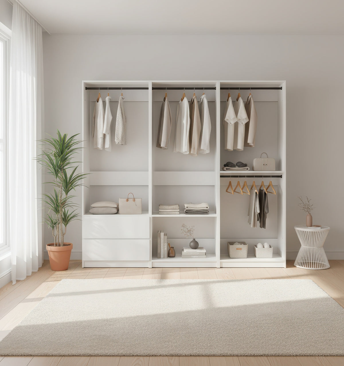 Prosper White Freestanding Walk in Wood Closet System