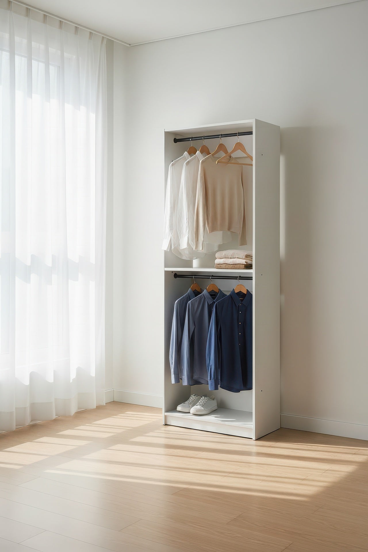 Prosper 32 inch White Wood Walk-in Closet with Two Rods