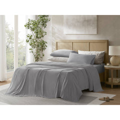 4-Piece Cal King Stretch Jersey Sheet Set,Grey