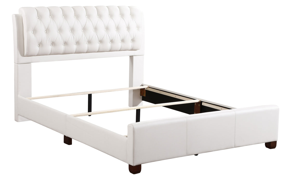 Elegant Contemporary Full Bed In White