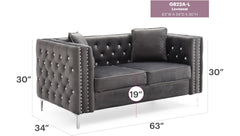 Stylish Gray Contemporary Loveseat