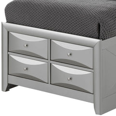 Stylish Twin Storage Bed In Silver Champagne