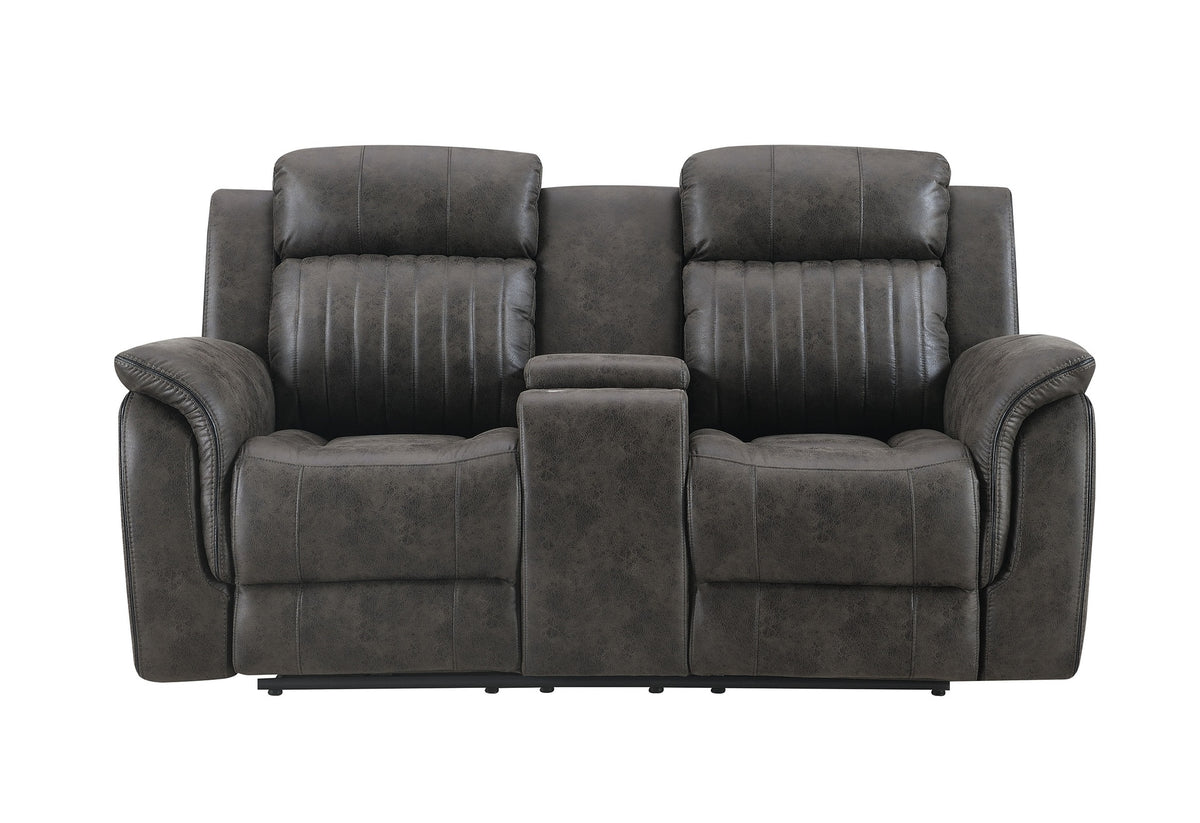 STEBAN GREY CONSOLE RECLINING LOVESEAT