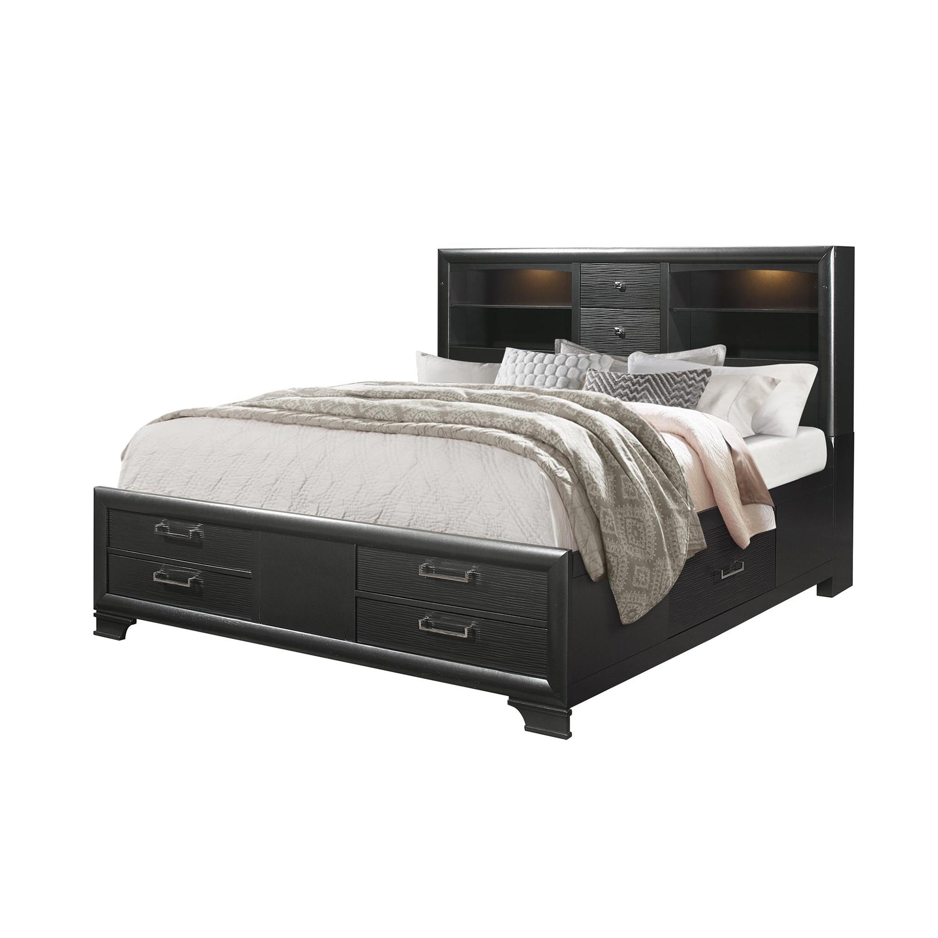 Civic Grey Queen Storage Bed