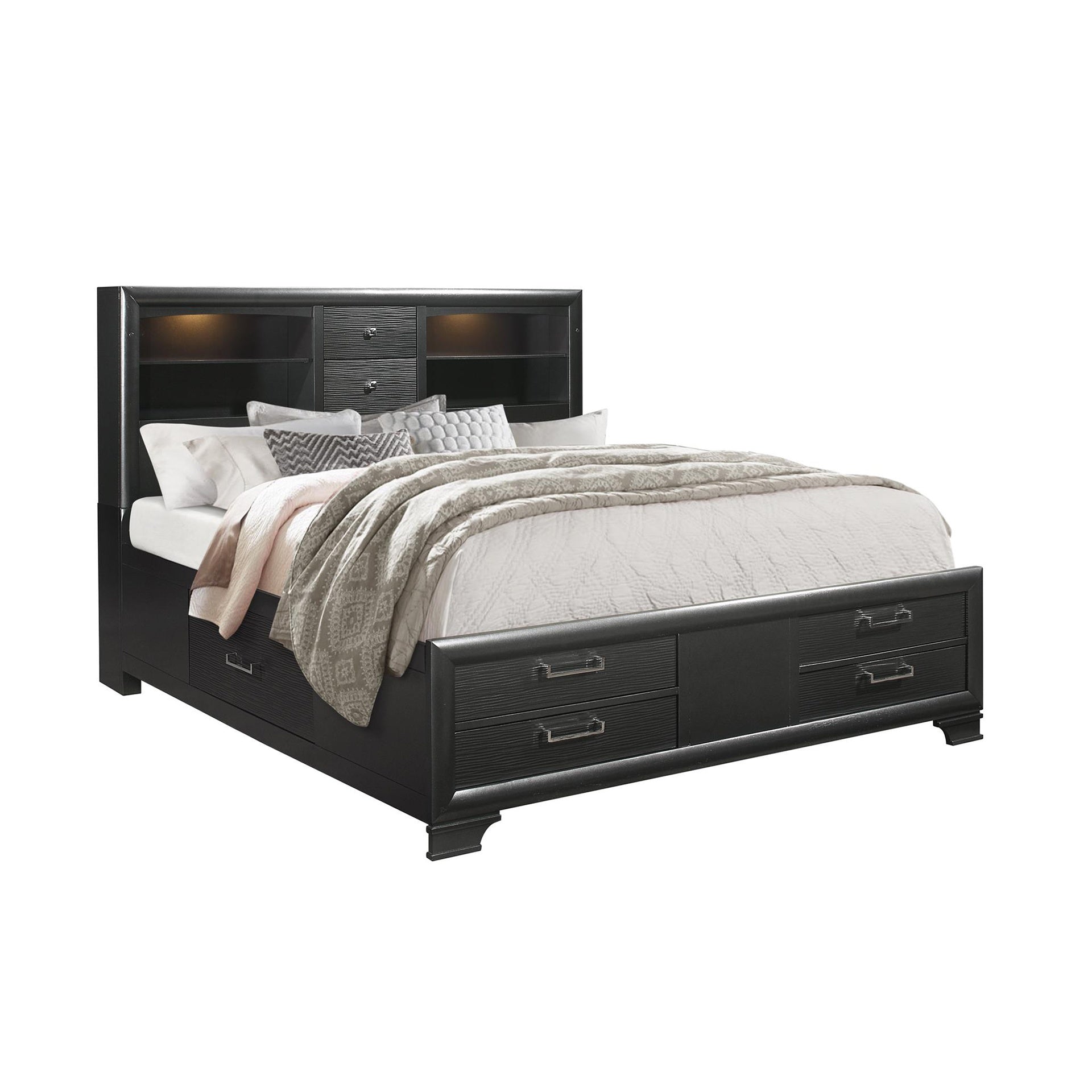 Civic Grey Queen Storage Bed