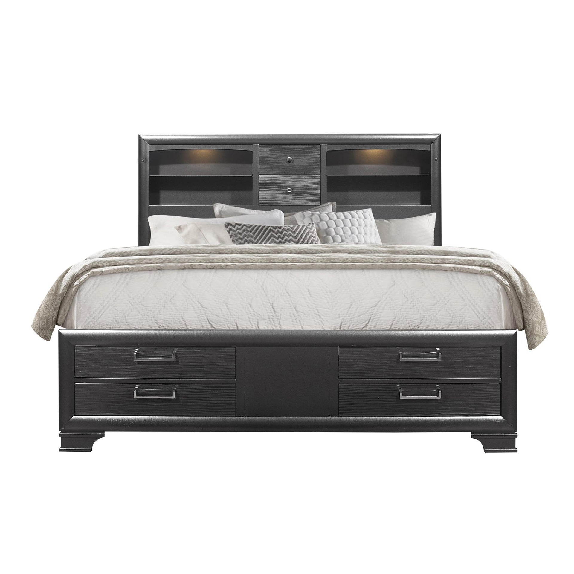 Civic Grey Queen Storage Bed