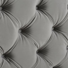 Brooklyn King Tufted Panel Bed Headboard and Footboard Set, Opal Grey Velvet