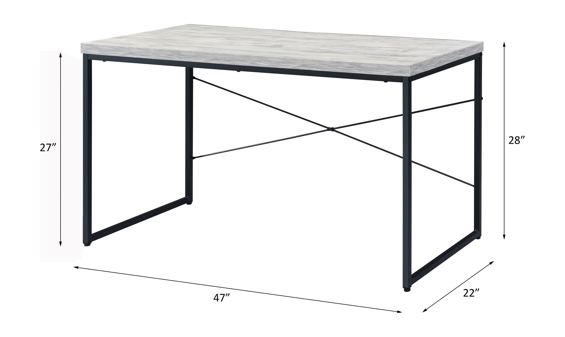 Bob Antique White & Black Finish Writing Desk