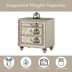 Lucienne Beige Velvet Nightstand
