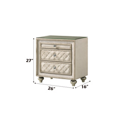 Lucienne Beige Velvet Nightstand