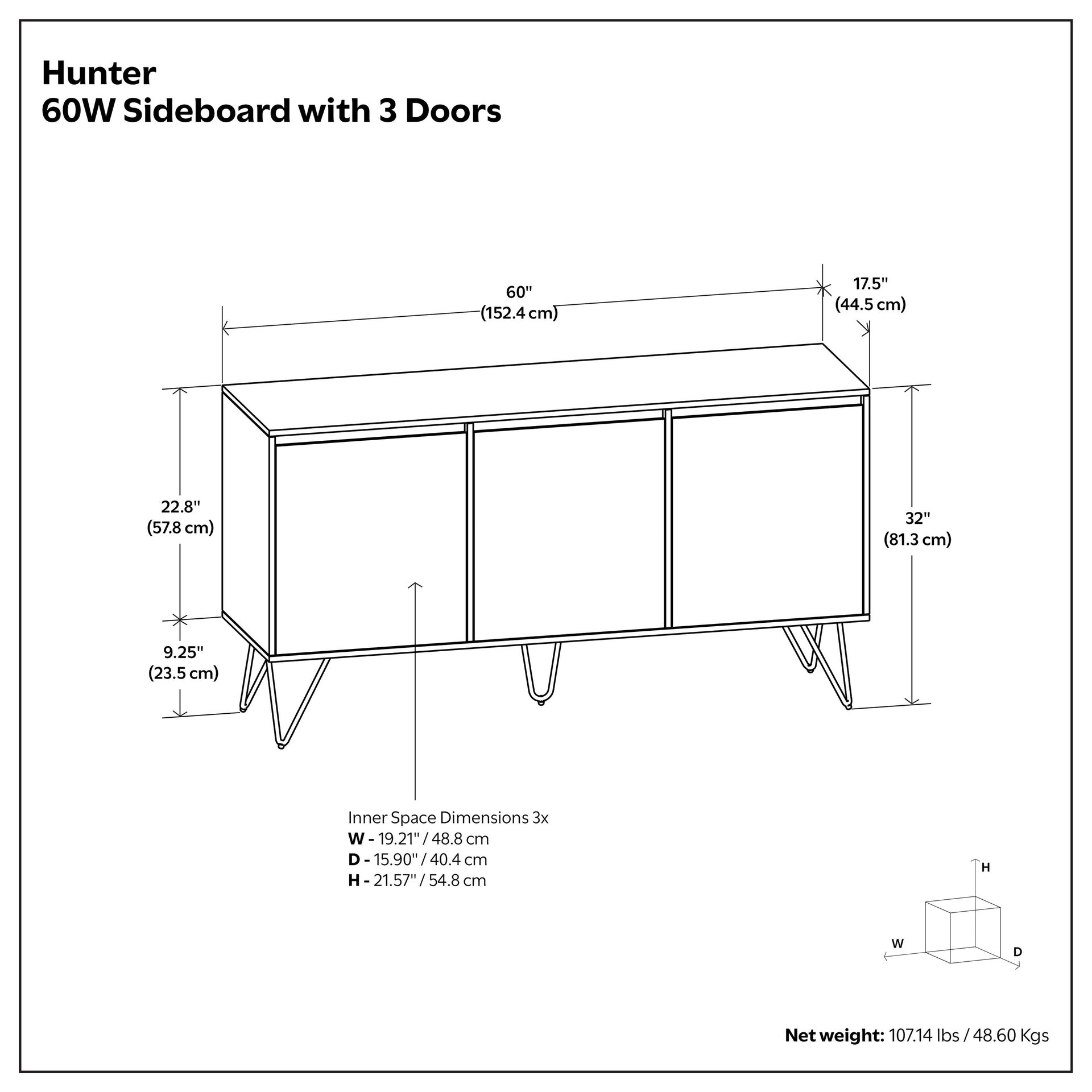 Hunter 3 Door Sideboard Buffet