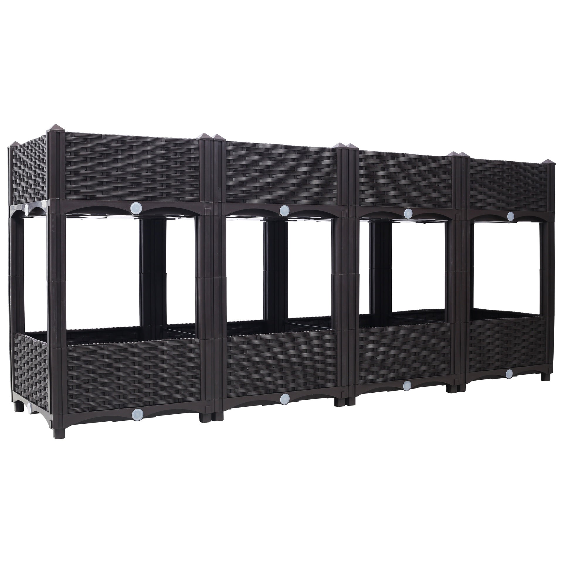 Planter Raised Beds - Elevated Planter Garden Box with Drainage Plug Raised Garden Beds for Vegetable/Flower/Herb Outdoor Standing Planter Beds Gardening Kit,Brown,63"x15.7"x27.7"