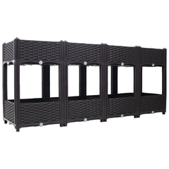 Planter Raised Beds - Elevated Planter Garden Box with Drainage Plug Raised Garden Beds for Vegetable/Flower/Herb Outdoor Standing Planter Beds Gardening Kit,Brown,63"x15.7"x27.7"